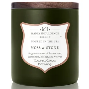 Sojowa świeca zapachowa drewniany knot Colonial Candle 425 g - Mech Moss & Stone - Świece - miniaturka - grafika 1