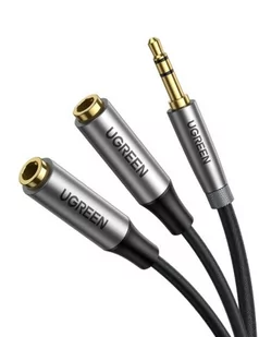 UGREEN Rozdzielacz audio AUX kabel jack 3,5 mm 20cm szary) - Kable - miniaturka - grafika 1