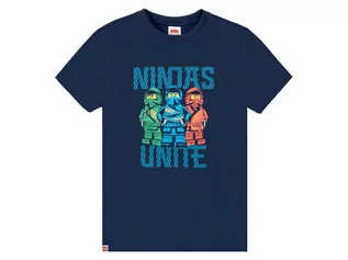 Koszulki dla chłopców - LEGO T-shirt chłopięcy z nadrukiem Ninjago, 1 sztuka (98/104, Ciemnoniebieski) 5700968010350 - grafika 1