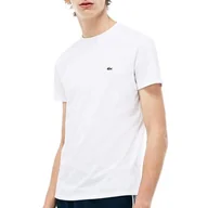 Koszulki męskie - Koszulka Lacoste Crew Neck Pime Cotton Jersey TH6709-001 - biała - miniaturka - grafika 1