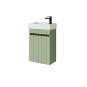 Szafki łazienkowe - Zestaw szafka łazienkowa z umywalką ceramiczną Uptrend Miseno 40 cm, drzwi, wisząca, szałwia mat 1 kpl. - miniaturka - grafika 1