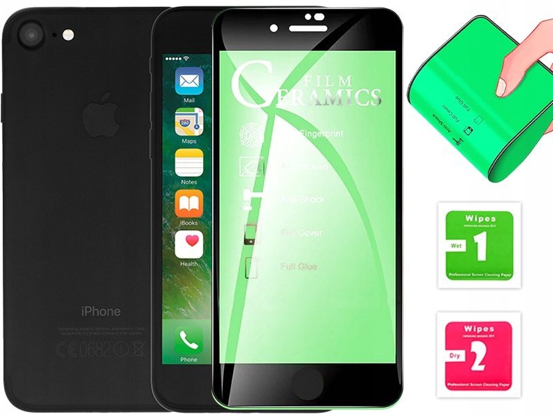 SZKŁO HYBRYDOWE OCHRONNE PEŁNE ELASTYCZNE SZYBKA DO IPHONE 7 8 SE 2020 2022