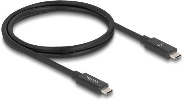 Kabel USB Delock USB 80 Gbps Kabel USB Type-C™ wtyk do wtyku 16K 60 Hz PD 3.1 240 W E-Marker koaxial 1 m czarny