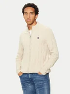 Swetry męskie - U.S. Polo Assn. Sweter MUP3791 Beżowy Regular Fit - miniaturka - grafika 1