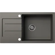 Zlewozmywaki - EOS Zlewozmywak granitowy z ociekaczem RAFAEL szary metalik - miniaturka - grafika 1