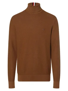 Tommy Hilfiger Sweter męski Mężczyźni Bawełna brązowy jednolity, XL - Swetry męskie - miniaturka - grafika 1