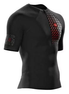 Koszulki sportowe męskie - COMPRESSPORT koszulka biegowa kompresyjna Trail Running Postural SS Top czarna - grafika 1
