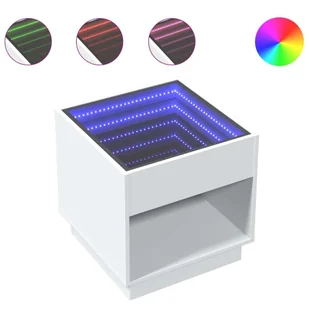 vidaXL Stolik kawowy z Infinity-LED Biały 50x50x50 cm - Ławy i stoliki kawowe vidaXL Stolik kawowy z Infinity-LED Biały 50x50x50 cm - Ławy i stoliki kawowe - miniaturka - grafika 1