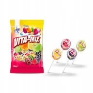 Gumy do żucia, lizaki, dropsy - Lizaki Klasyczne Owocowe Z Witaminami 150 G - miniaturka - grafika 1