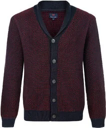 KARDIGAN MĘSKI FF NO 1 DNAVY BURGUNDY - Swetry męskie - miniaturka - grafika 1