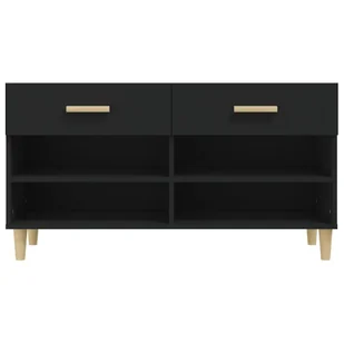 Lumarko Szafka na buty, czarna, 102x35x55 cm, materiał drewnopochodny - Szafki na buty - miniaturka - grafika 7