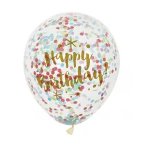 Unique Balony przezroczyste z nadrukiem oraz konfetti w środku - 30 cm - 6 szt. U58225 - Balony i akcesoria - miniaturka - grafika 3