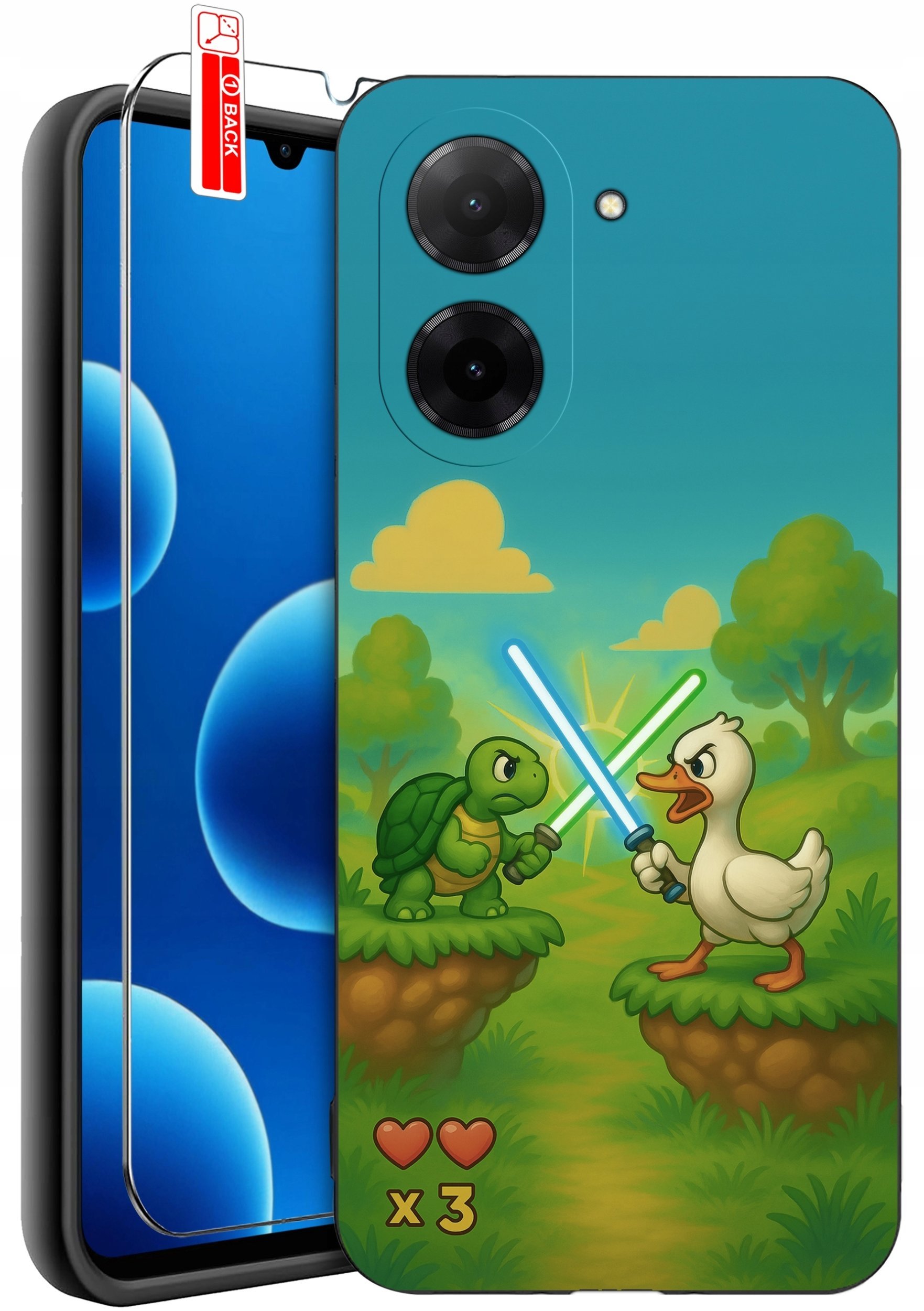 ETUI do Xiaomi Redmi A5 WZORY SILIKONOWE MATT CASE + SZKŁO 9H