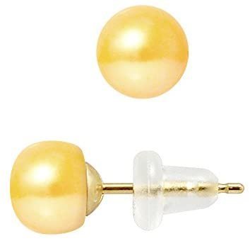 Pearls & Colors Earrings 9 Carat Yellow Gold Freshwater Pearl 6mm