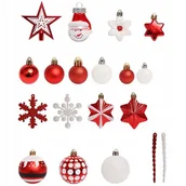 Bombki - Bombki Choinkowe Czerwono Białe 78 Szt Dekoracja - miniaturka - grafika 1