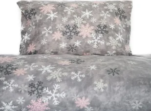 Pościel z polaru wykonana w 100% z poliestru z motywem płatka śniegu w kolorze szarym 135x200 cm - Pościel - miniaturka - grafika 1