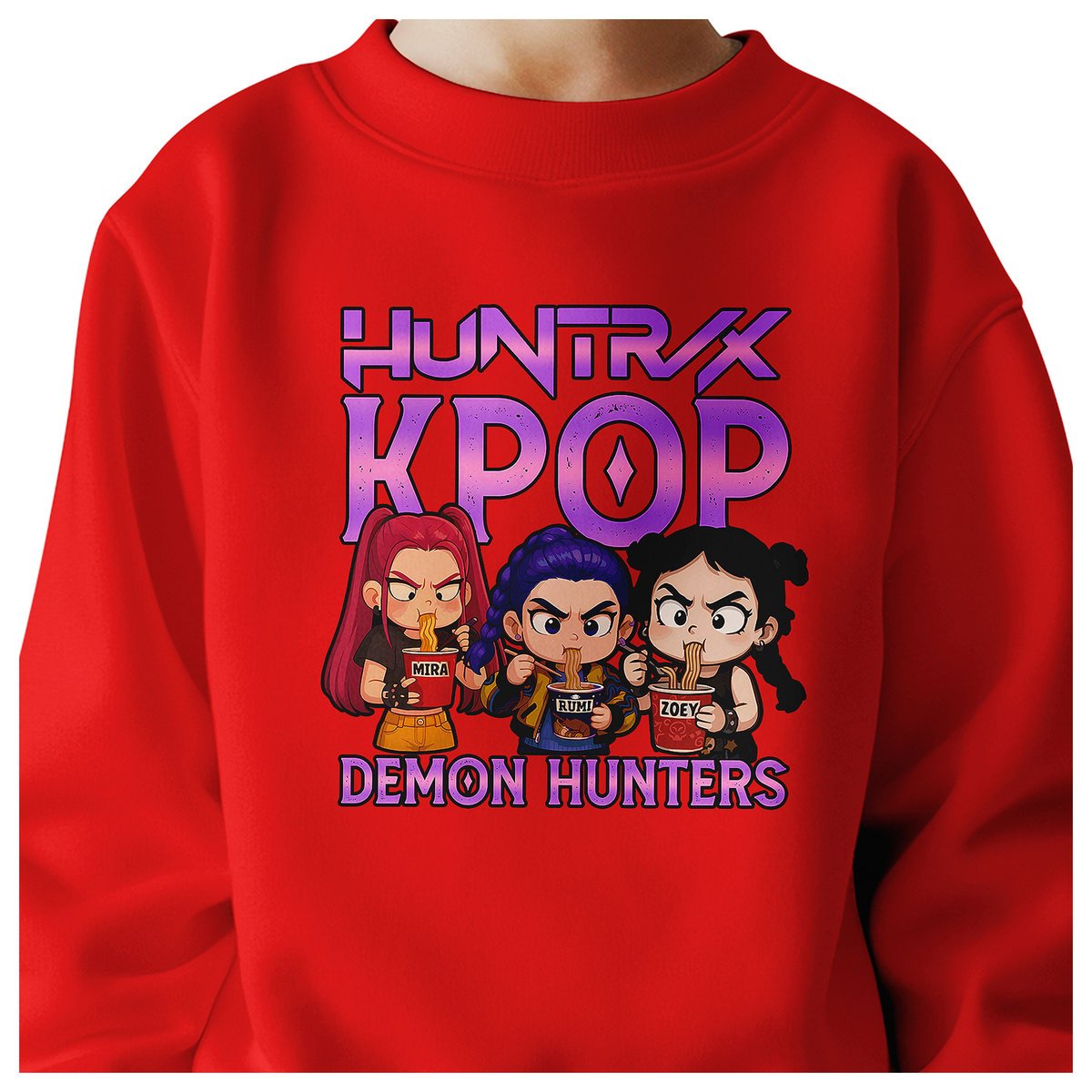 BLUZA DZIECIĘCA K-POPOWE ŁOWCZYNIE DEMONÓW HUNTRIX 110-116 BAWEŁNIANA