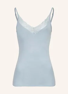 Hanro Top Cotton Delight blau - Koszulki i topy damskie - miniaturka - grafika 1