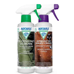 Zestaw do impregnacji i czyszczenia obuwia z nubuku i zamszu Nikwax 2 x 300 ml - Środki do obuwia i ubrań - miniaturka - grafika 1
