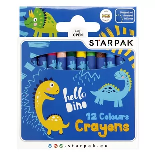 Kredki woskowe 12 kolorów Dino STARPAK 512004 - Przybory szkolne - miniaturka - grafika 1