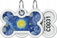 Odblaski i adresówki - Collar WAU DOG SMART ID ADRESÓWKA KOŚĆ LILIE WODNE - miniaturka - grafika 1