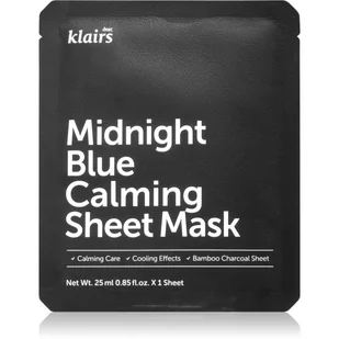 Klairs Midnight Blue Calming Sheet Mask Łagodząco-chłodząca maseczka w płachcie 25ml - Maseczki do twarzy - miniaturka - grafika 1