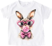 Koszulki dla dziewczynek - Koszulka z zajączkiem dla dziewczynki - wzór bunny43 - miniaturka - grafika 1
