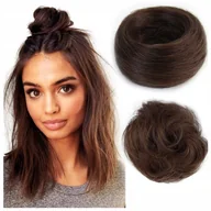 Ozdoby do włosów - Doczepiany kok na gumce naturalne włosy - miniaturka - grafika 1