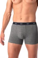 Majtki męskie - Bokserki męskie bawełniane gładkie o klasycznym kroju grafit MXH 222 Key - miniaturka - grafika 1