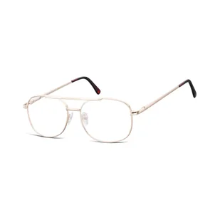 Pilotki zerówki Okulary Oprawki metalowe korekcyjne złote 792C - Okulary korekcyjne, oprawki, szkła - miniaturka - grafika 1