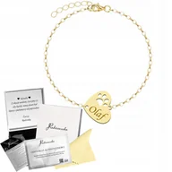 Bransoletki - Bransoletka Złota ŁAPKA PSA KOTA Serce Imię Pupila 925 Prezent Biżuteria - miniaturka - grafika 1