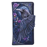 Portfele - Nemesis Now Nemesis Now Ravens Flight czarne skrzydło kwiatowy wytłaczany portfel portmonetka, 18,5 cm B5629T1 - miniaturka - grafika 1