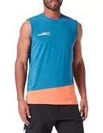 Koszulki męskie - Rock Experience Męski T-shirt Merlin Sleeveless, 1484 Maroccan Blue+0630 Flame, S, 1484 Maroccan Blue+0630 Flame, S - miniaturka - grafika 1