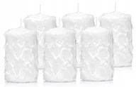 Świece - Świece białe 10/7cm śnieżynki świeczki białe 6 szt - miniaturka - grafika 1