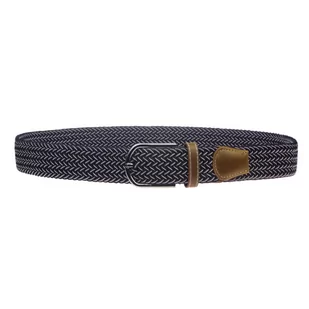 Pasek pleciony casualowy w czarno-biały EM CH11 - EM Men's Accessories - Paski - miniaturka - grafika 1