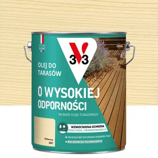 Olej do tarasów Bezbarwny mat 4.5 l V33 - Farby i impregnaty do drewna - miniaturka - grafika 1