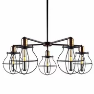 Lampy sufitowe - Nowodvorski Żyrandol LAMPA wisząca MANUFACTURE 9738 industrialna OPRAWA druciany ZWIS metalowy loft czarny - miniaturka - grafika 1