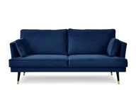 Sofy i kanapy - Sofa 3 FALCO *granatowy, 163x91x93, tkanina/drewno/metal - miniaturka - grafika 1