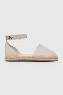 Espadryle damskie - Calvin Klein Jeans espadryle ANKLE ESPADRILLE kolor beżowy YW0YW01027 - miniaturka - grafika 1