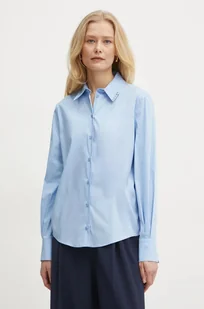 Patrizia Pepe koszula damska kolor niebieski regular z kołnierzykiem klasycznym 8C0751 A043 - Koszule damskie - miniaturka - grafika 1