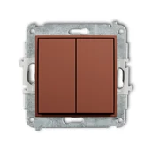 Wyłączniki światła i elektryczne - Wyłącznik podwójny Karlik MINI - terakota - miniaturka - grafika 1