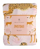 Koce - Różowy koc 150x200 w gepardy, GEPARD, leopard - miniaturka - grafika 1