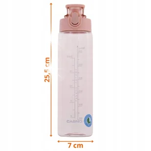 BIDON BUTELKA NA WODĘ TRITANOWA CASNO TENNESSEE CLEAR 750ML RÓŻOWA BEZ BPA - Shakery i bidony sportowe - miniaturka - grafika 1