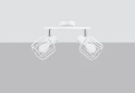 Lampy sufitowe - Podwójny biały plafon z regulowanymi kloszami SL.1112 z serii BELUCI - miniaturka - grafika 1