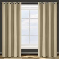 Zasłony - Zasłona gotowa na przelotkach 250 x 135 cm beżowy - miniaturka - grafika 1