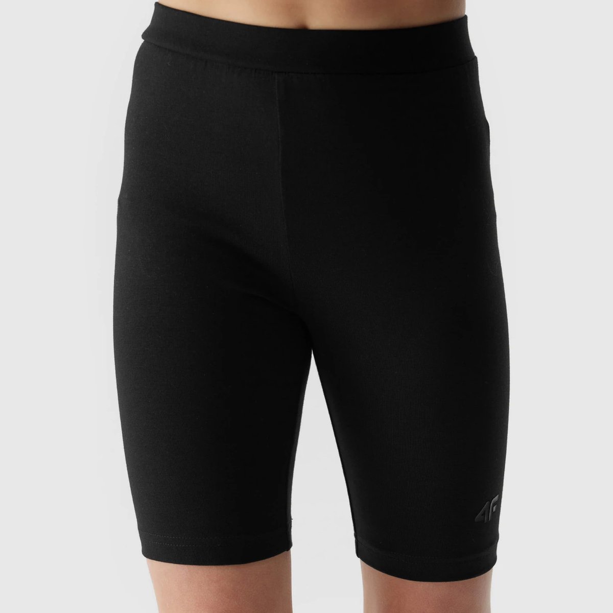 Legginsy Dziewczęce Kolarki 4F dzianinowe czarne 4FJWSS24TTIGF129 Czarny 122/128