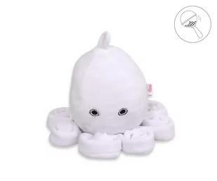 Przytulanka Ośmiornica Z Grzechotką- Biała - Minky Gładkie - Maskotki i pluszaki - miniaturka - grafika 1