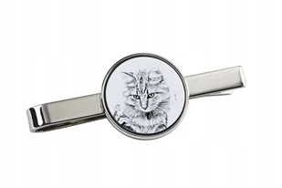 Amerykański Bobtail - spinka do krawata z kotem, personalizowany klips do k - Spinki do mankietów i krawatów - miniaturka - grafika 1