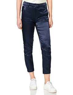 Moschino Damskie spodnie chino z aplikacjami Golden Love, niebieski, 44 PL - Spodnie damskie - miniaturka - grafika 1