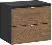 Szafki łazienkowe - Szafka pod umywalkę nablatową TALIA CASELLA 2S 60cm dąb casella/czarny mat z blatem COMAD - miniaturka - grafika 1